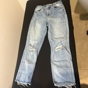 Ultra High waisted ripped jeans